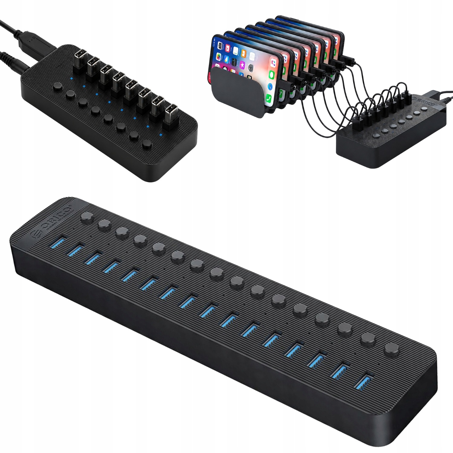 Multifunkčný Rozbočovač Adaptér 16v1 Usb-a 3.0 S Vypnutími 12V 6,5A 78W Orico