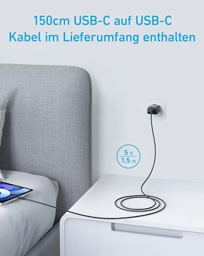 ANKER 20W USB C Ładowarka iPad Szybkie Ładowanie iPhone iPad Kabel 150cm — miniatura 3