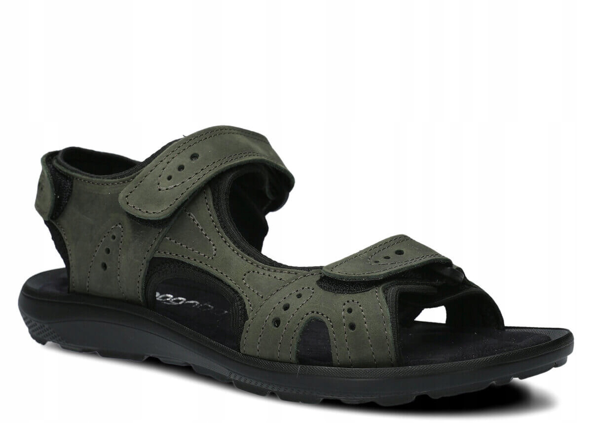 Pánské Kožené Sandály Zhnilá Zeleň Nagaba 265 Pohodlné, Polské 42