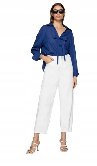 Jjxx Bílé Džíny Mom Jeans S Oděrkami Bavlna 31/30 J_a