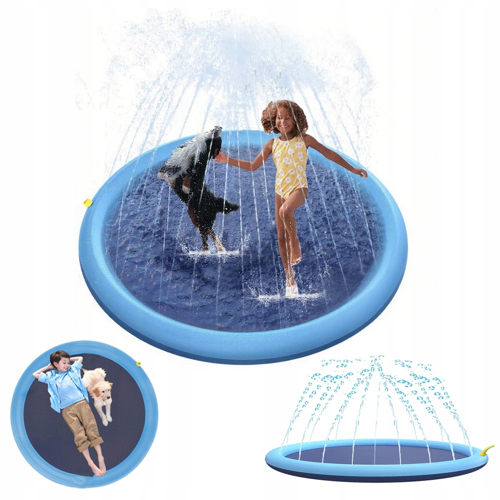 Skládací Bazén Pro Psa S Pvc Stříkacím Systémem 150 CM, Protiskluzový
