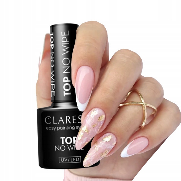 Claresa Top No Wipe Überlack innovativ UV LED Top Coat für Hybrid Nagellack Glänzendes Finish, Schützt, Transparent, 5ml — 9
