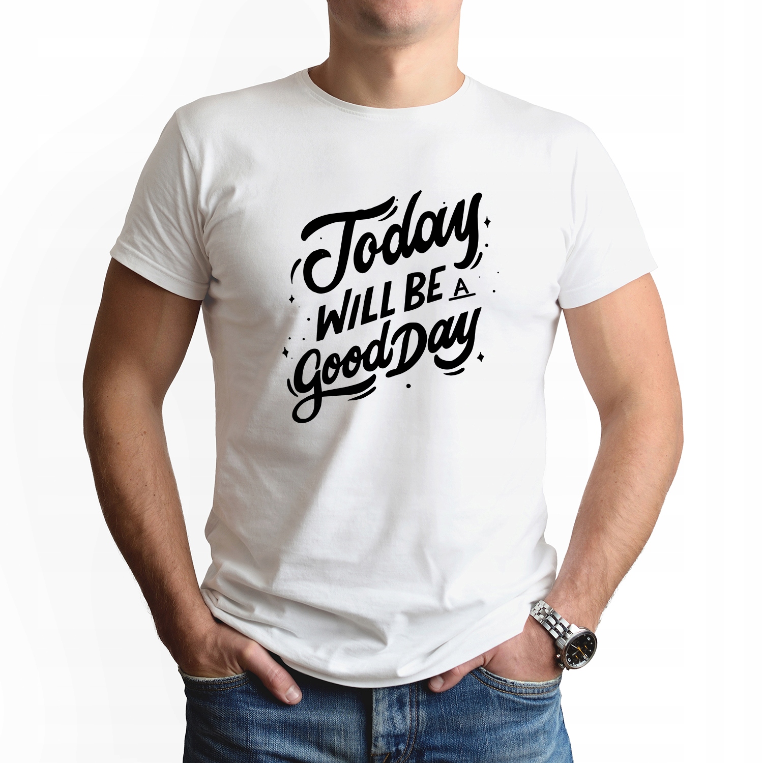

Koszulka Męska Biała roz L wzór Good Day 01