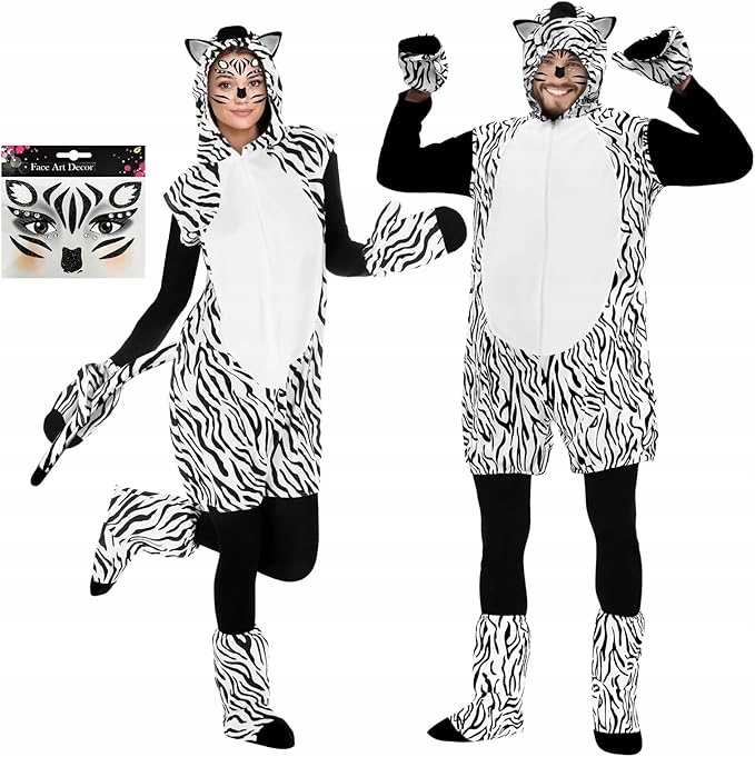 Kostým Zebry Unisex Kostým Zebra Karnevalový set Kombinéza Overal L