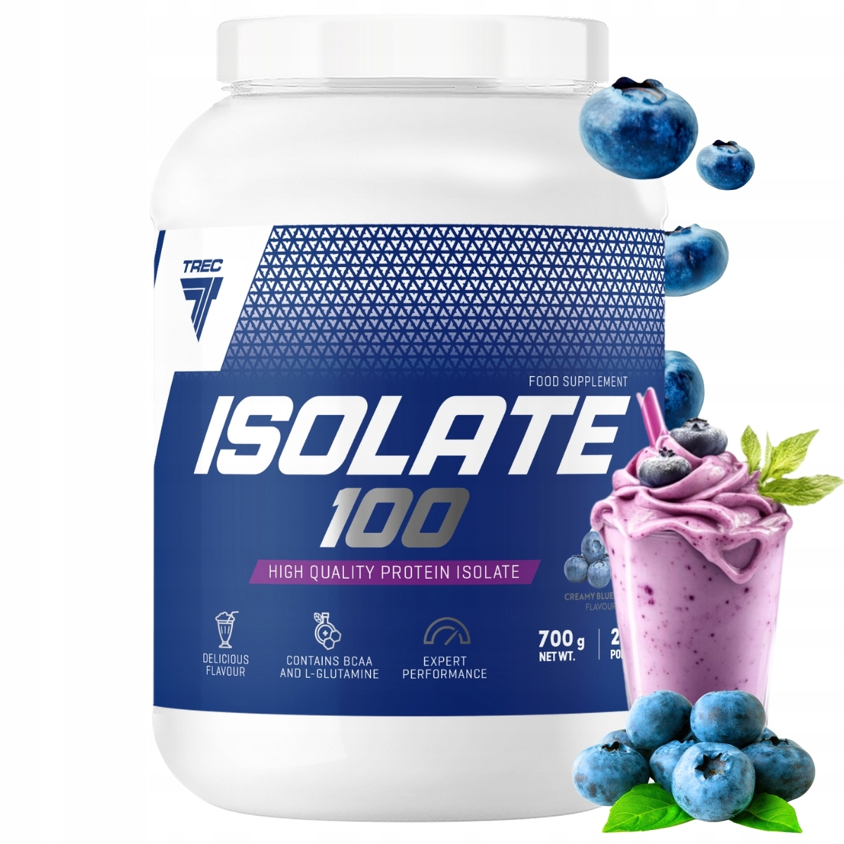 Trec Isolate 100 700g Wpi Proteinový Izolát Syrovátkový Smetanově borůvkový