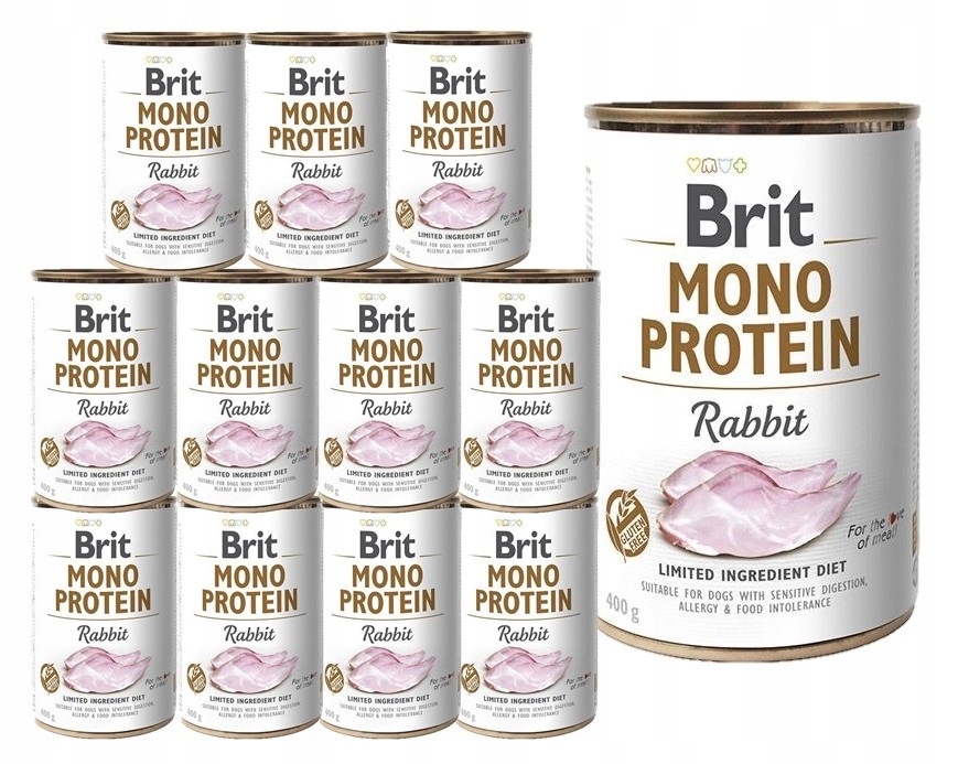 Levně Brit Mono Protein Rabbit vlhké krmivo pro psy Králík 12x400g Hypoalergenní