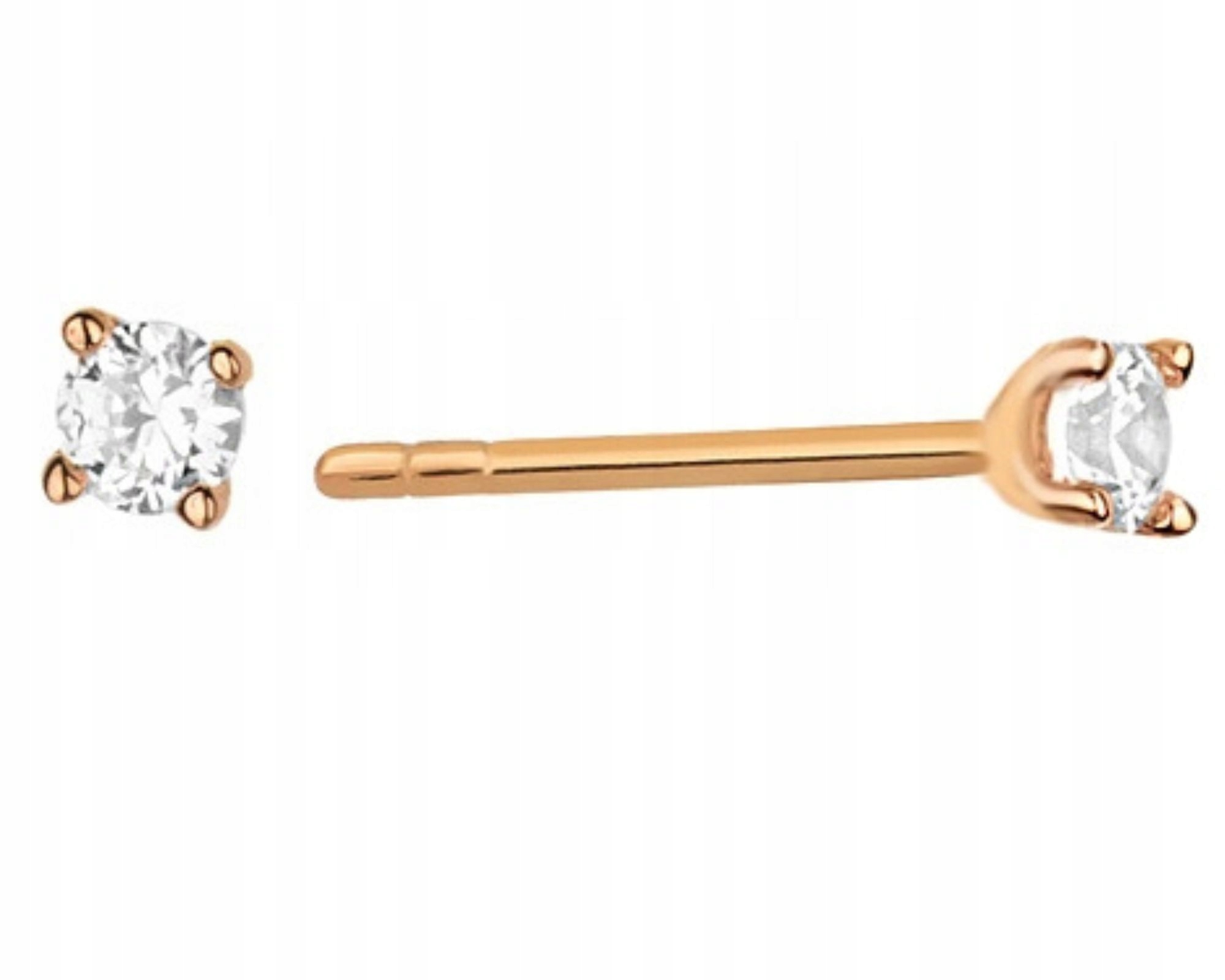 Růžové zlato náušnice s brilianty, šrouby, Obchod