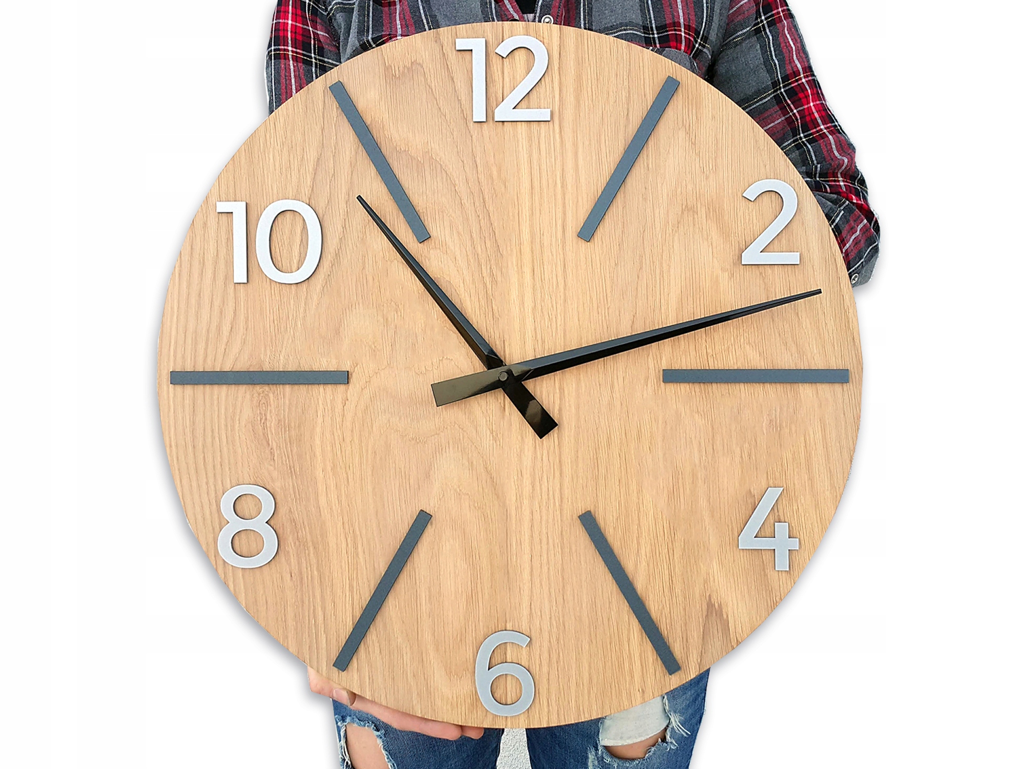 Veľký nástenný hodinový strojček Aksel Kameň 49 cm Drevo Loft