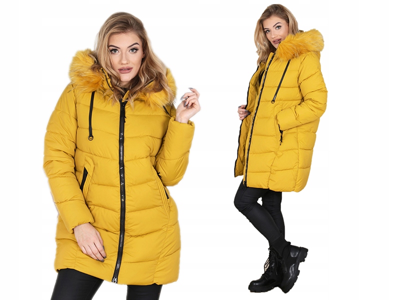 

Kurtka Długa Płaszcz Zima +size 42 XL 2115