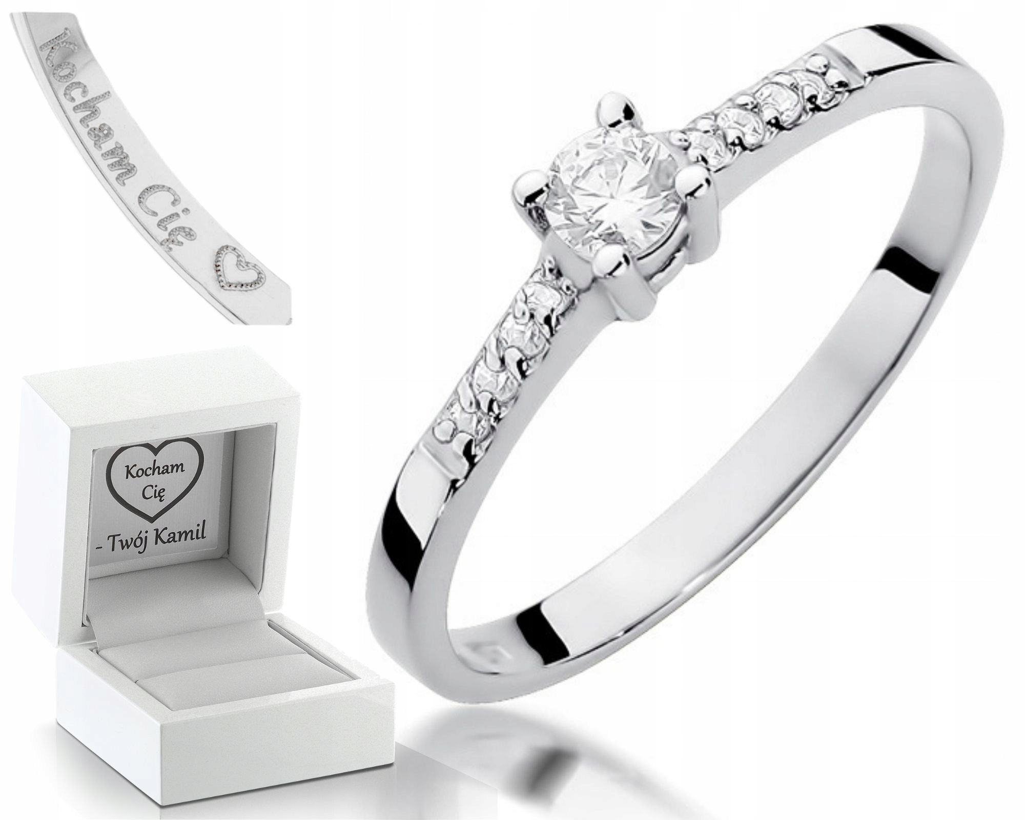 Prstýnek Diamanty Brilianty 0,22 Ct Bílé Zásnubní Zlato Pro Ženu