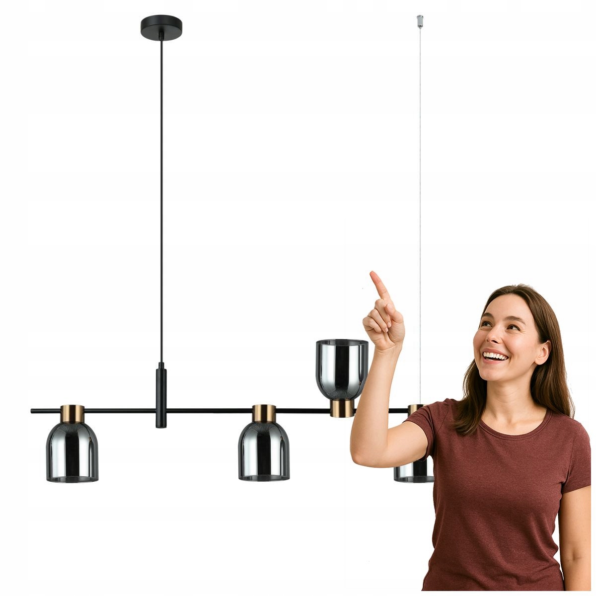 Závesná lampa Servio PND-66892-4-BK-SG Italux