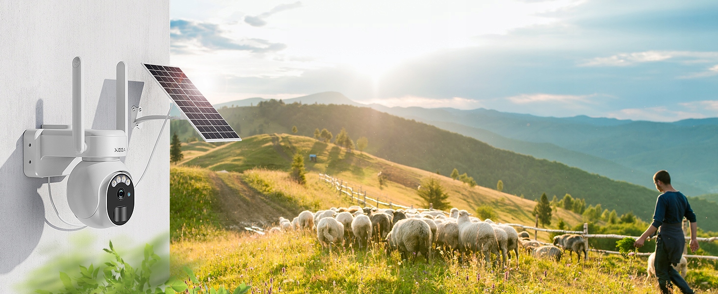 XEGA 4G LTE KAMERA ZEWNĘTRZNA SOLARNA BEZPRZEWODOWA 2K HD 3MP PTZ — miniatura 8