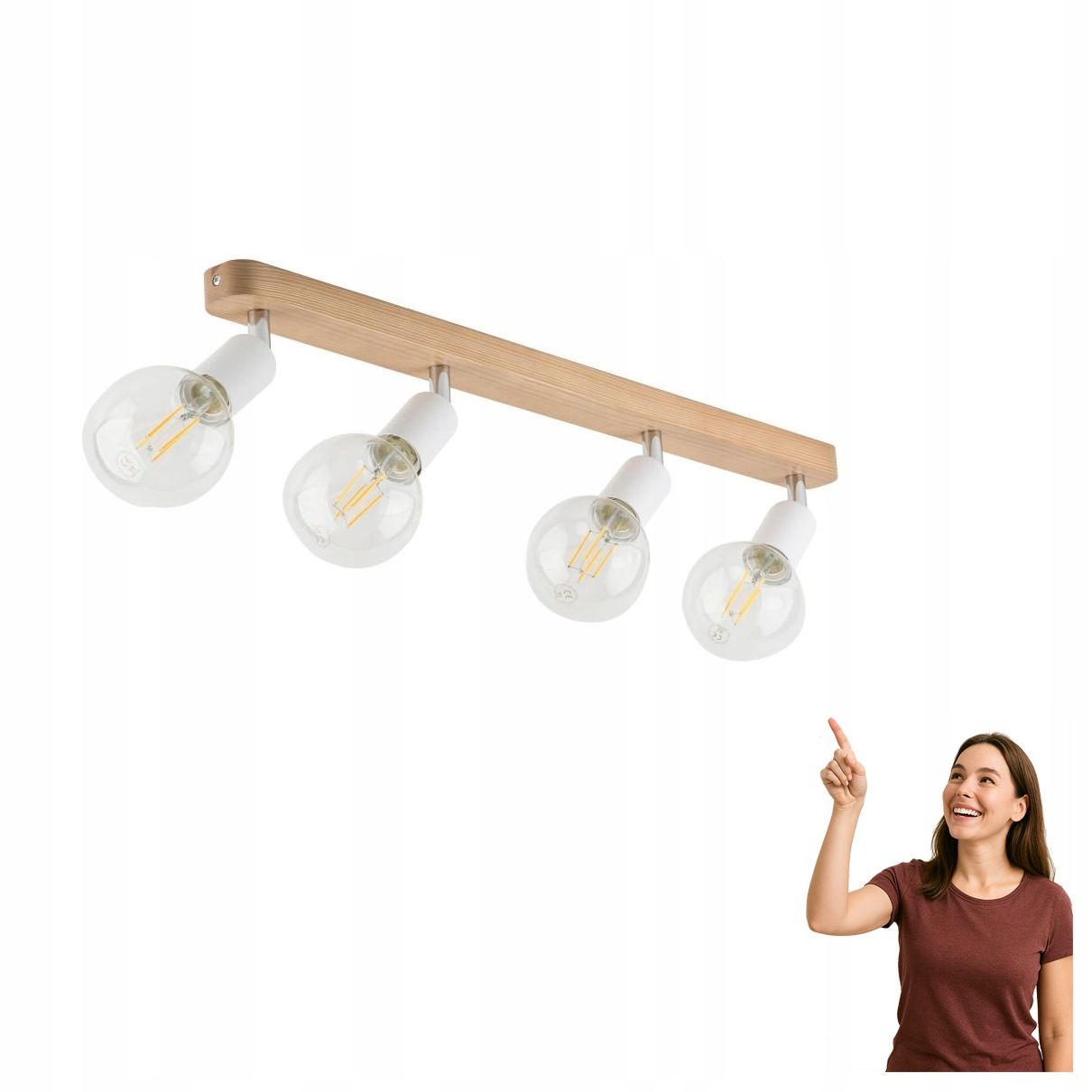 Spotová reflektorová lampa Simply Wood White 4751 Tk Lighting