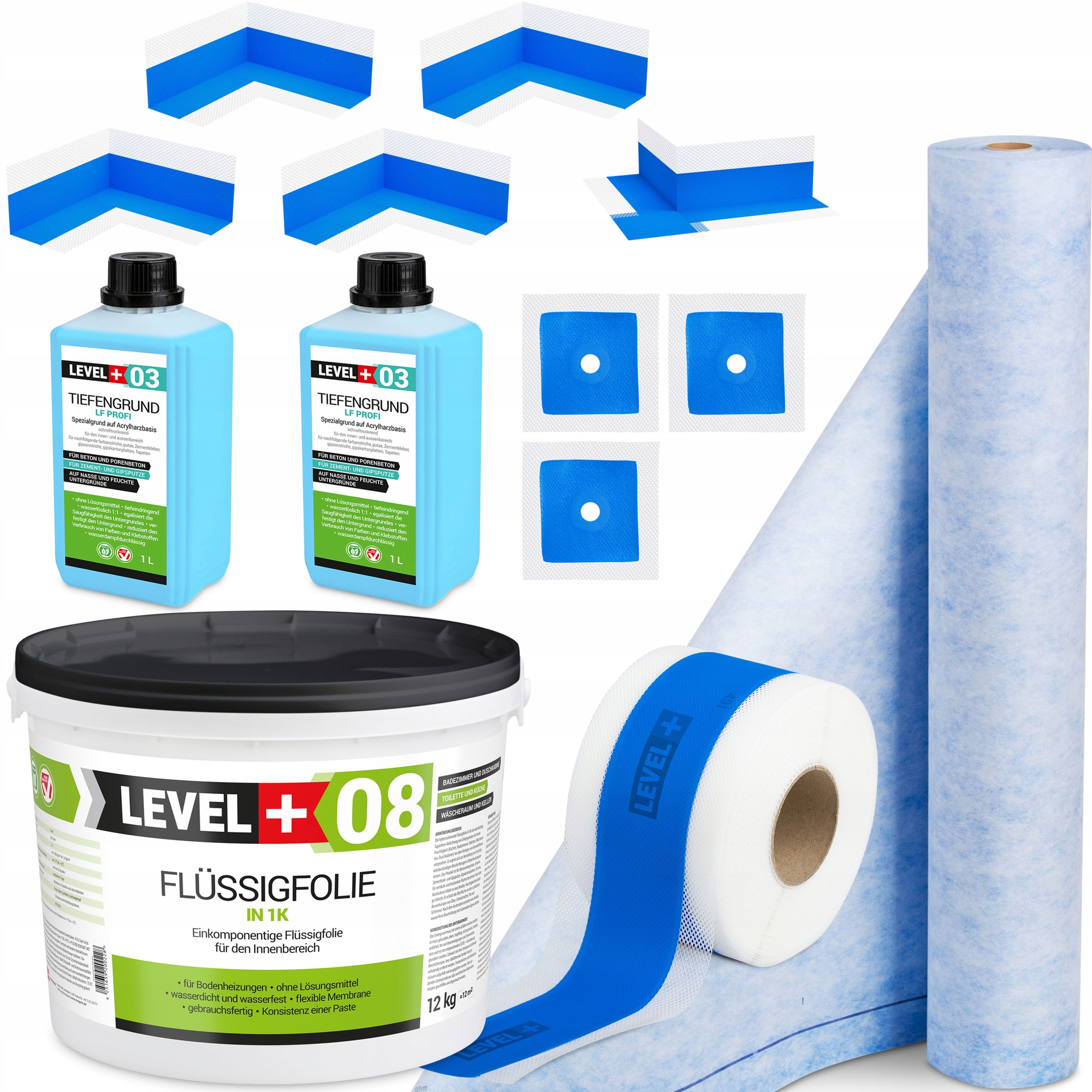 Fólie 12 kg Hydroizolační rohož 1 m Páska 15 m Zem 2