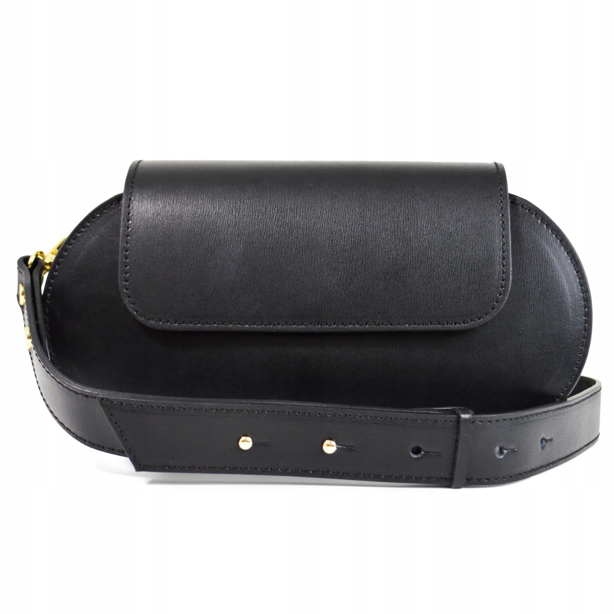 Czarna mała torebka skórzana licowa Kolor czarny