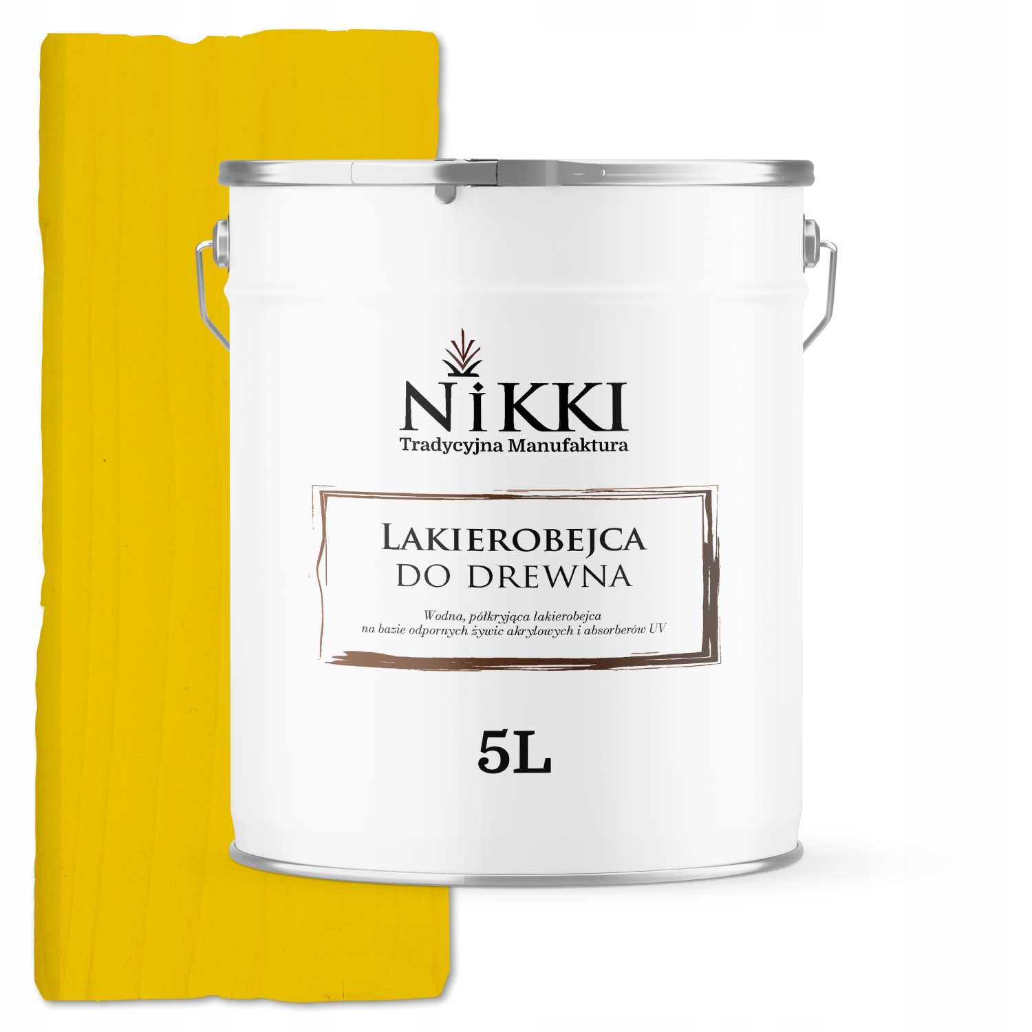 Laková Farba Na Drevo 3V1 Extra Lazúra Žltá Polomatná 5L Ochranná Uv Ochrana