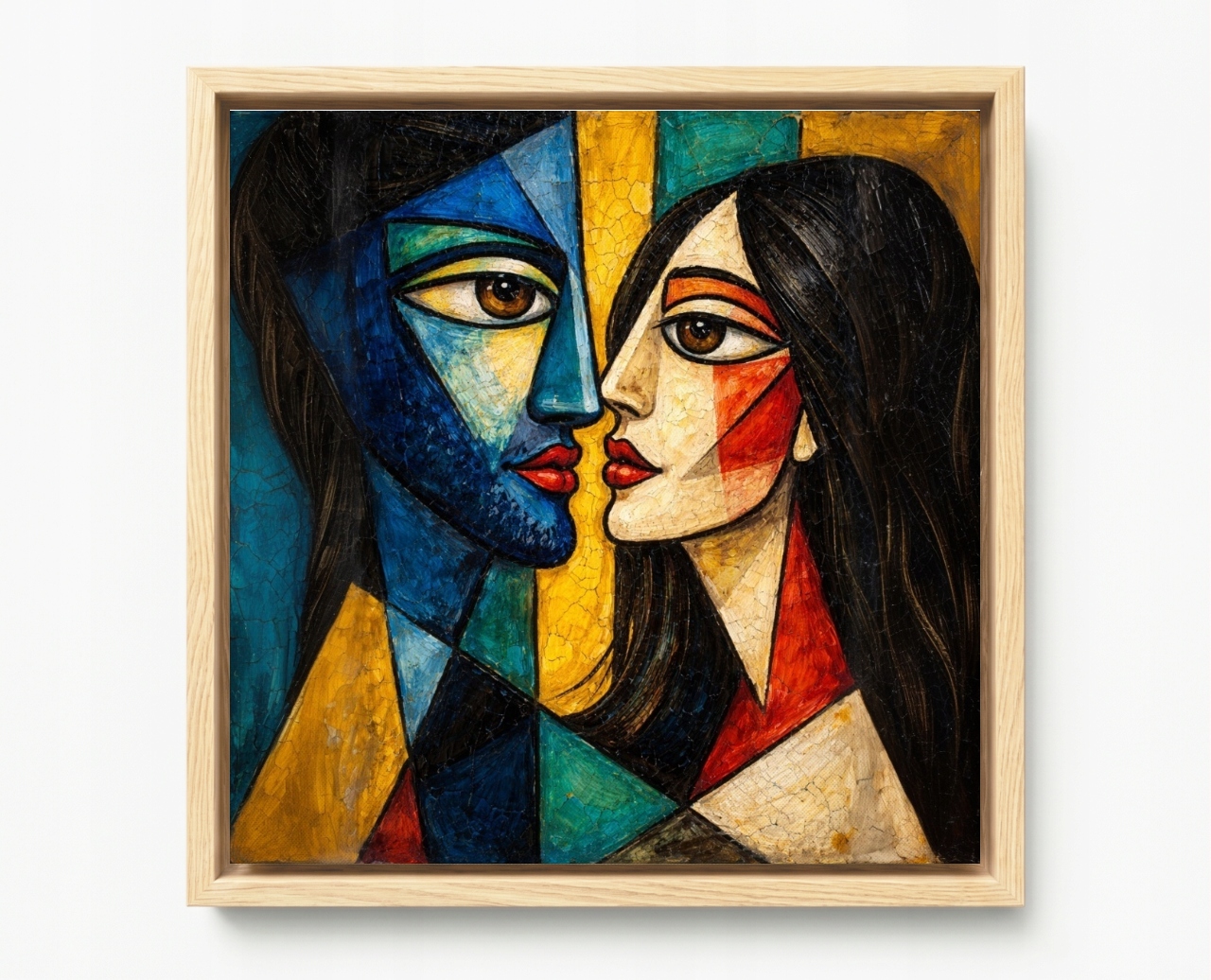 Obraz Rám Americký Box Abstrakce Kubismus Pár Žena Muž 50x50