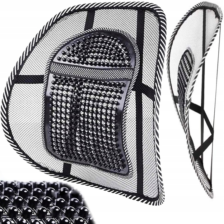 PODUSZKA ORTOPEDYCZNA DO KRZESŁA LĘDŹWIOWA PRACA BIUROWA DOM BÓL PLECÓW Długość 40 cm