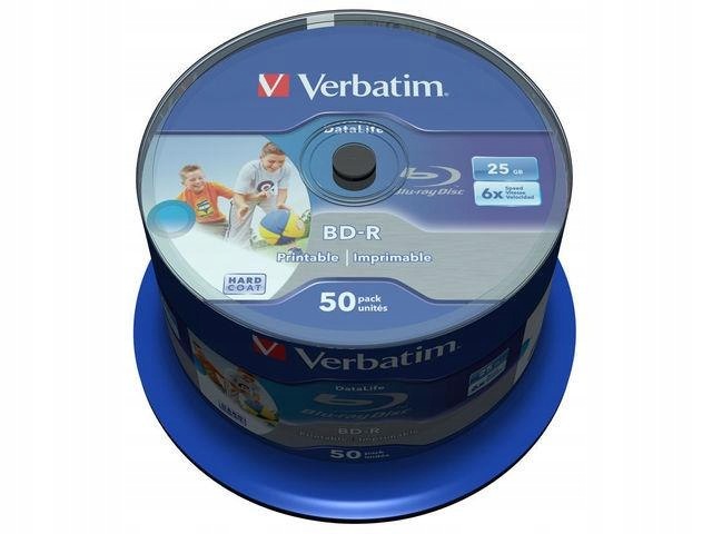 Płyty Bd-r Verbatim 25GB X6 printable Datalife (Cake 50)