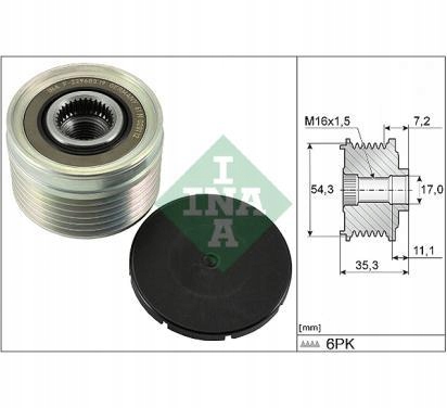 INA SPRZEGLO ALTERNATORA CITROEN PEUGEOT FIAT Producent części Schaeffler INA