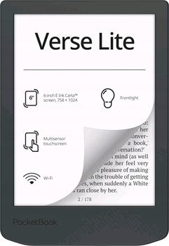 E-book Pocketbook 619 Verse Light, Midnight Grey, szary