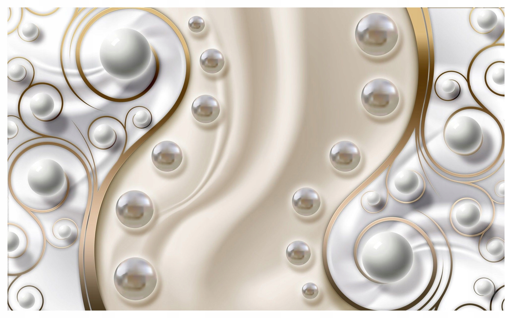 Fototapeta flizelina Perly a zlaté linie sféry vzory akcenty 250x175 lepidlo