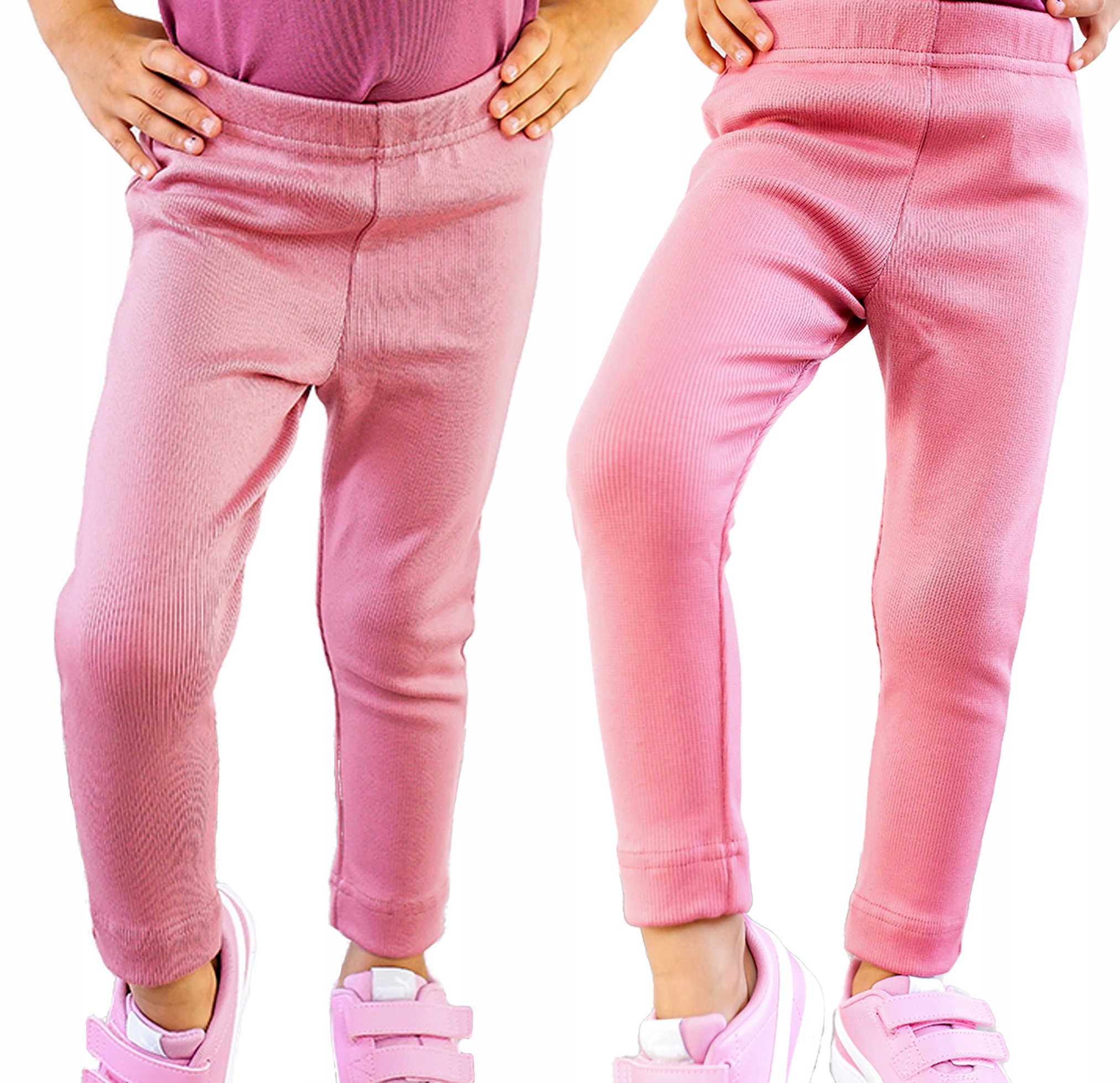 

Legginsy prążkowane spodnie getry 110 Różowe- Baya