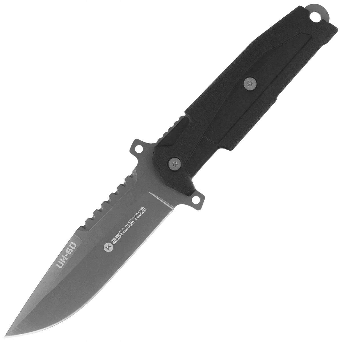 Taktický nůž K25 UH-60 Black Rubber Titanium 7Cr17Mov Dvě vagíny Survival