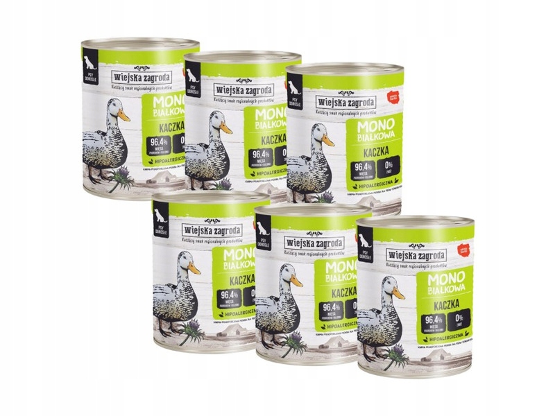 Karma dla psa Wiejska Zagroda Kaczka 6 x800 g