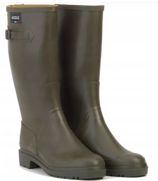 Aigle Cessac Pánské Holínky Vysoké Khaki S Logem 45 6DA