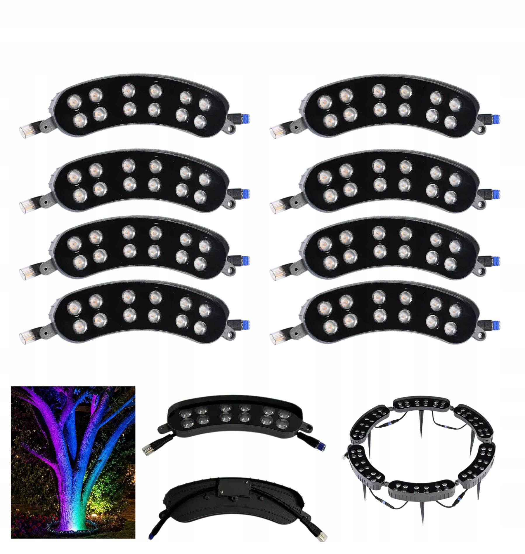 Modulárna Led lampa s podsvietením pre stromy 12W 230V IP65 Rgb 8ks