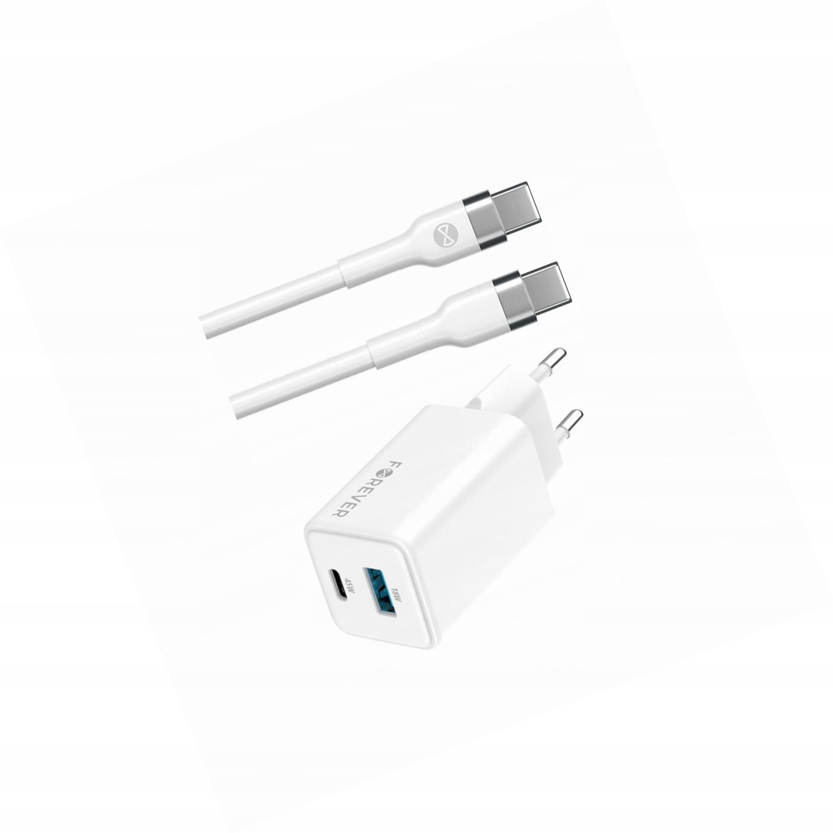 Szybka ładowarka GaN 45W 2 wejścia z długim kablem 2m do Xiaomi Poco X3 Pro