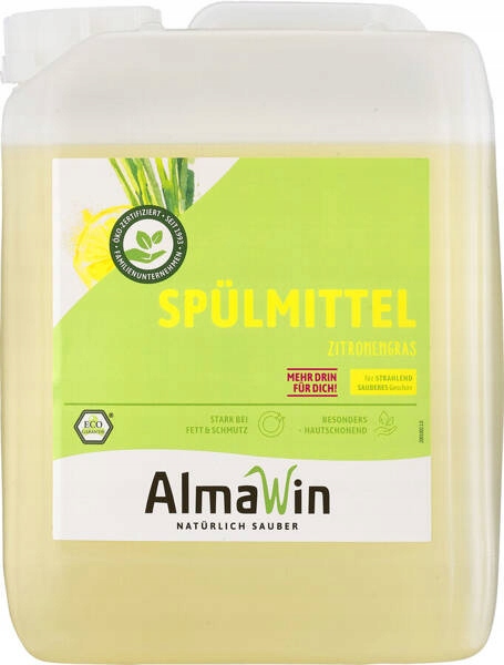 Levně AlmaWin Tekutý prostředek na nádobí Tráva Citronová 5 l