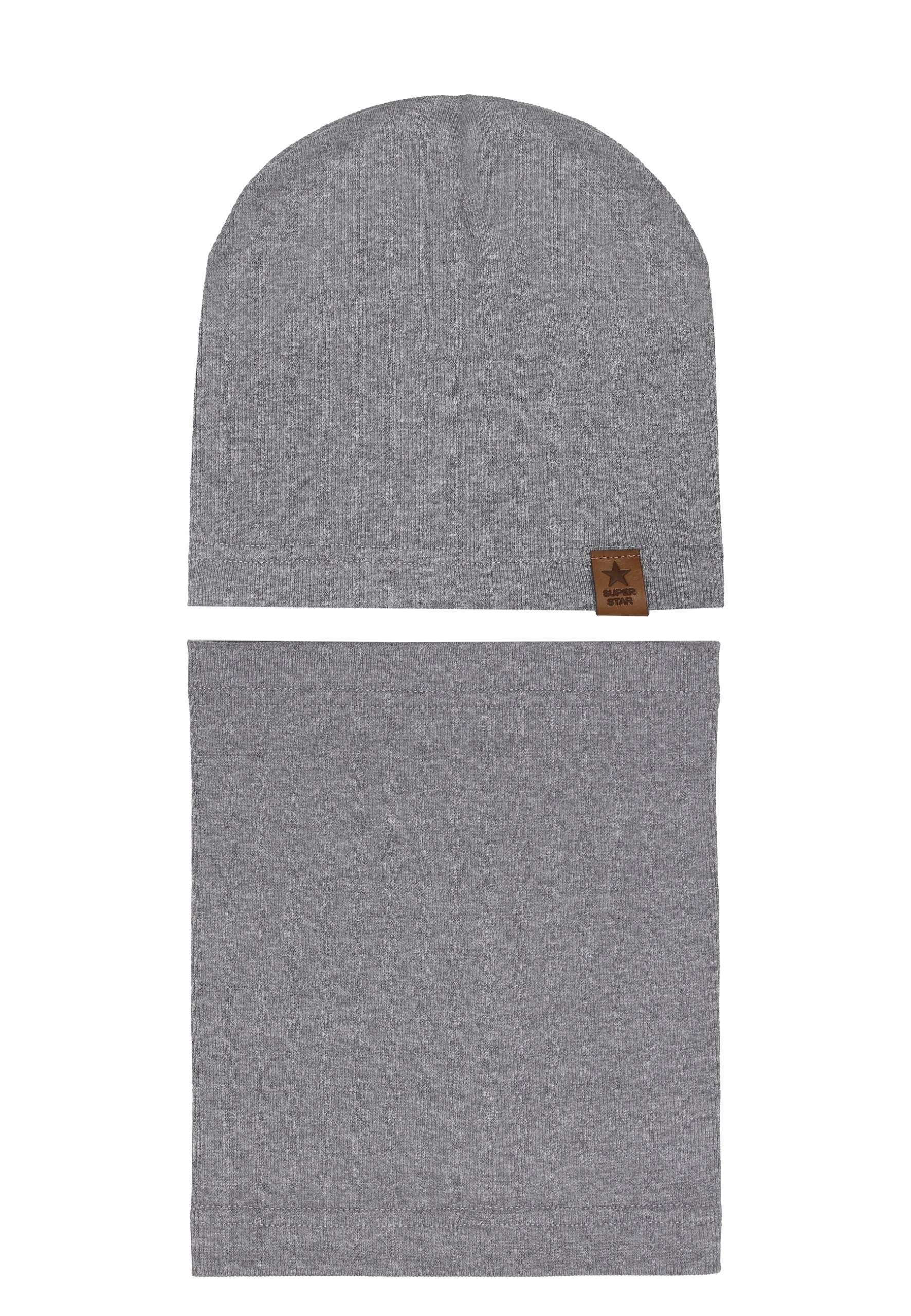 KOMPLET DZIECIĘCY BAWEŁNIANY CZAPKA KOMIN NA JESIEŃ ZIMĘ SZARY 40-46 Rodzaj pozostałe