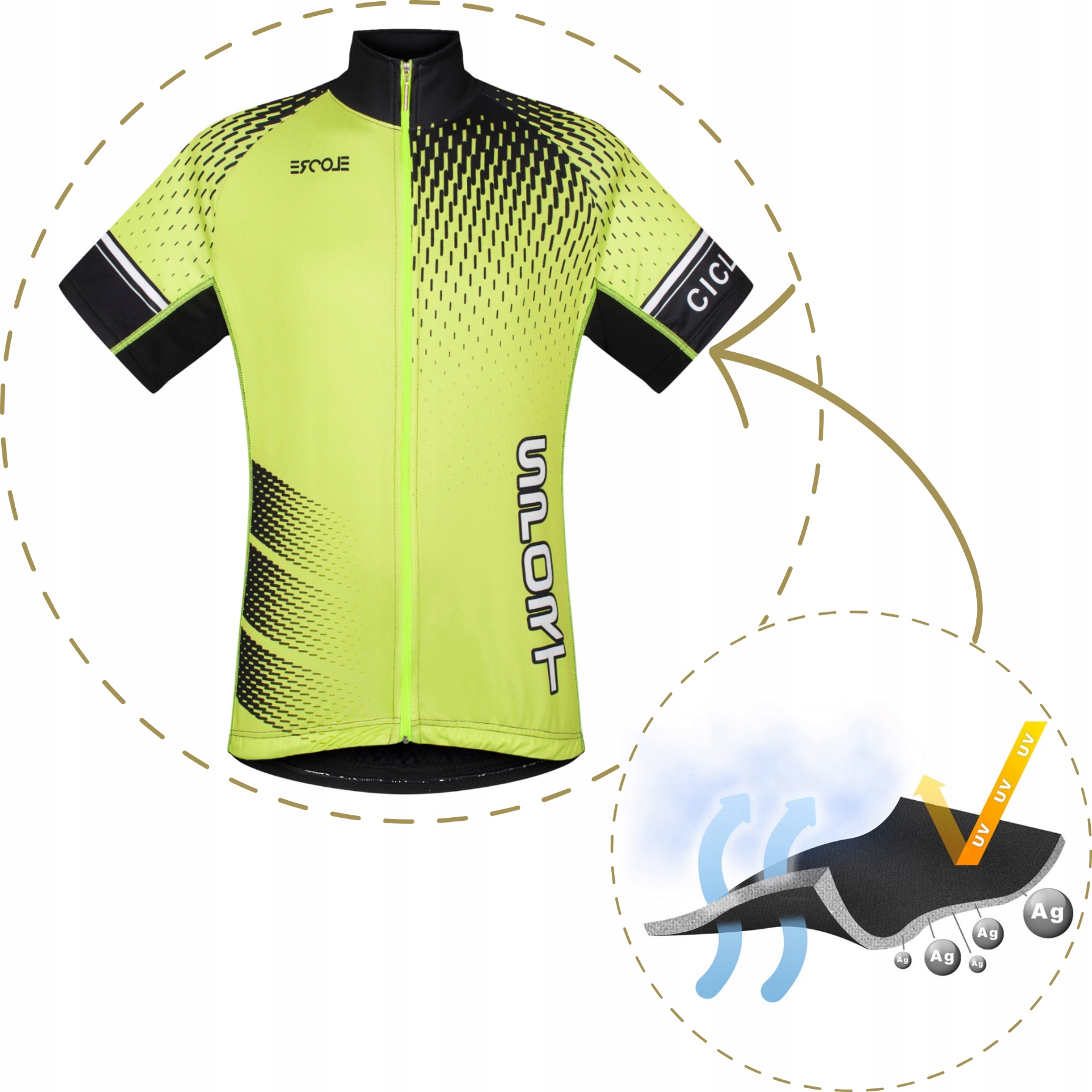 Przewiewna KOSZULKA ROWEROWA bluzka na rower męska damska neonowa ODBLASK M Rozmiar M