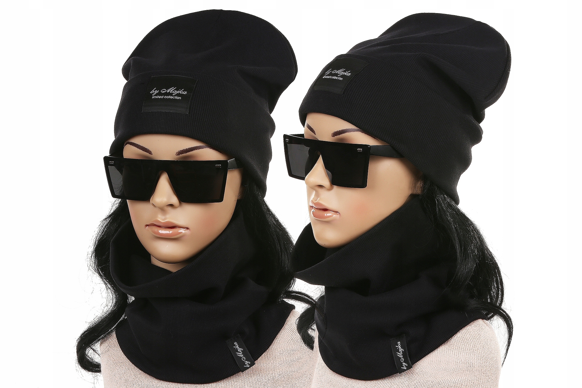 

Komplet Damski Majka Czapka Beanie Komin Tuba