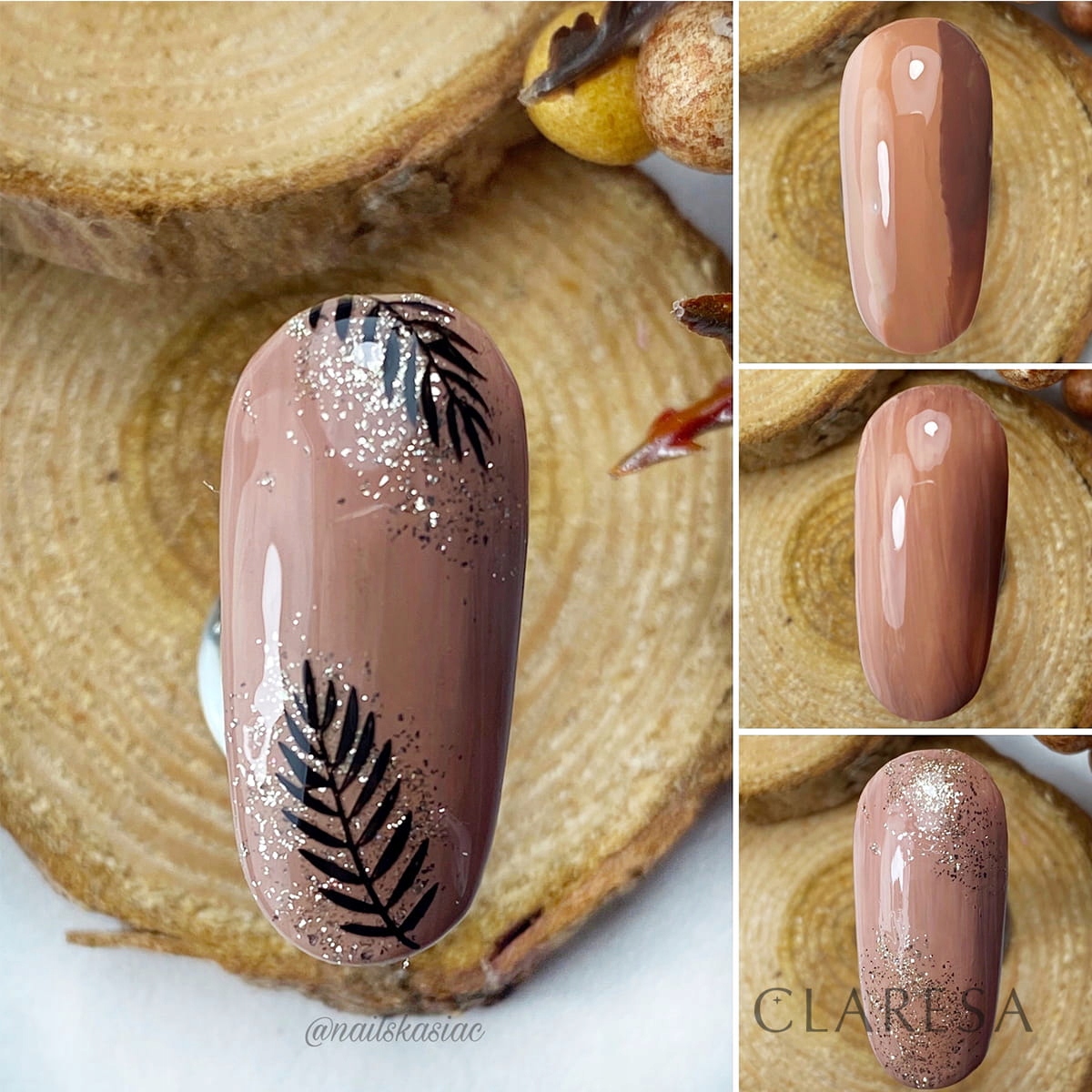 CLARESA LAKIER HYBRYDOWY SPARKLE 4 BROKATOWY 5ml Kolor Odcienie żółtego i złota