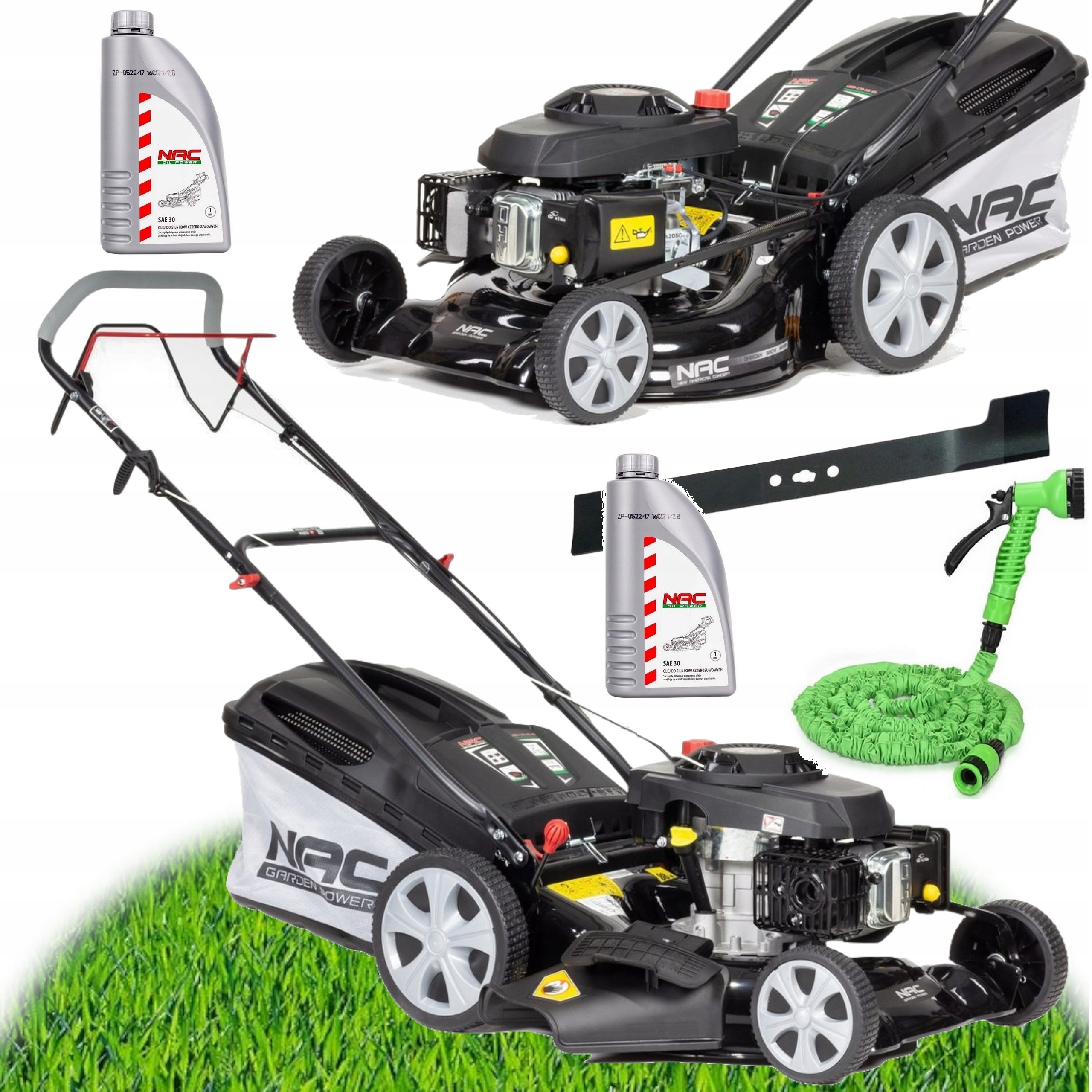 Kosiarka spalinowa z Napędem Nac 173 cm3 3kW 5w1 60 l +2x Olej Wąż