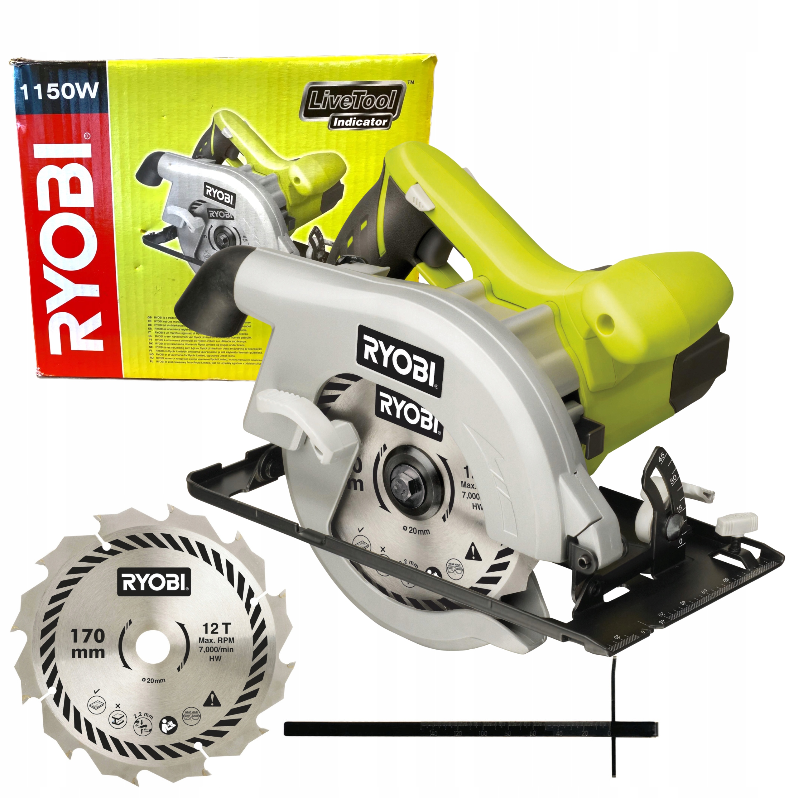 

Ryobi Pilarka Piła Tarczowa 1150W EWS1150RS 170mm