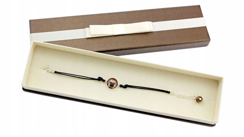 

Mops Pug Bransoletka w pudełku z Twoim zdjęciem