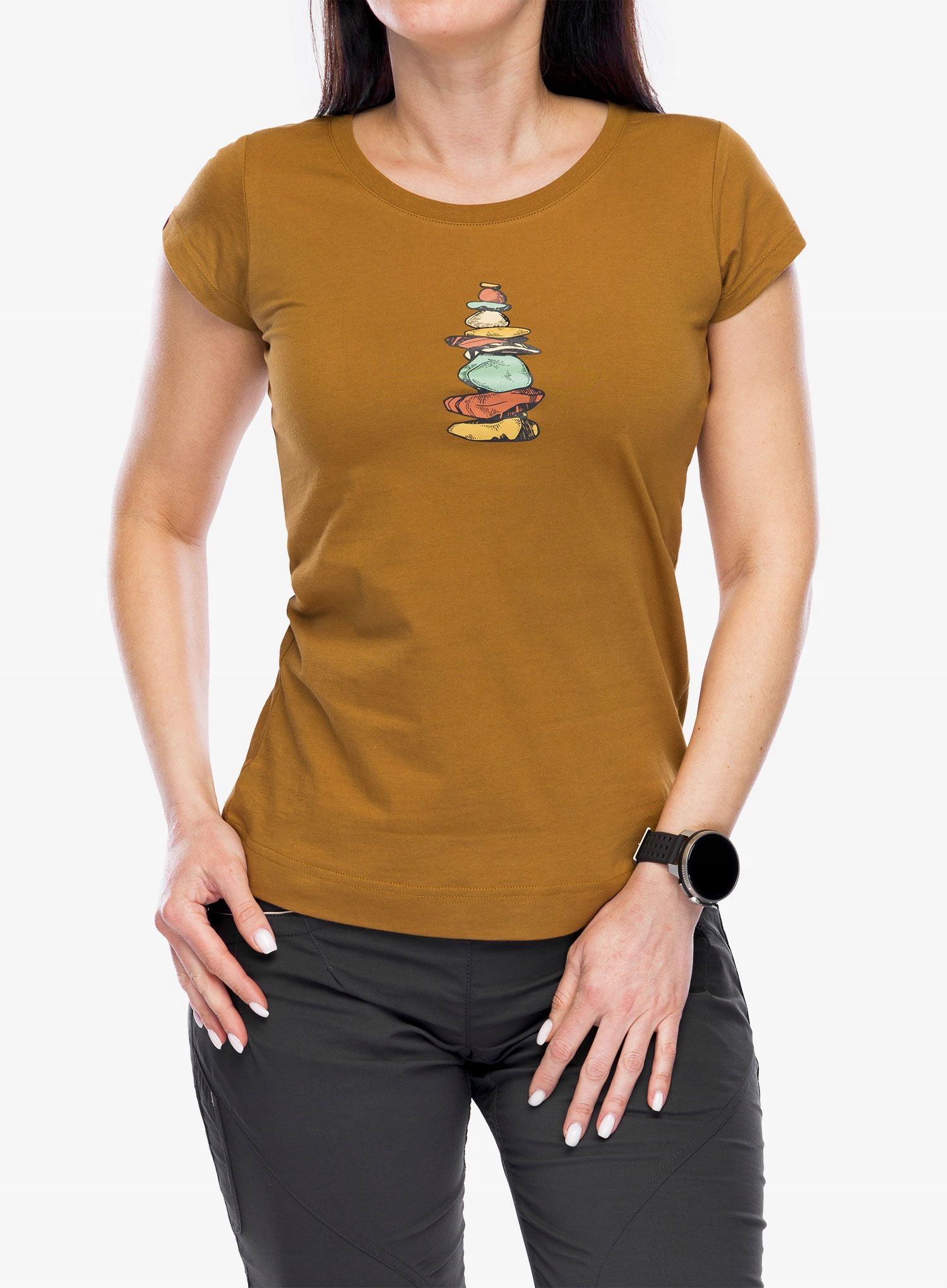 Koszulka z nadrukiem damska Ocun Classic T Stoneman brown bronze Xs