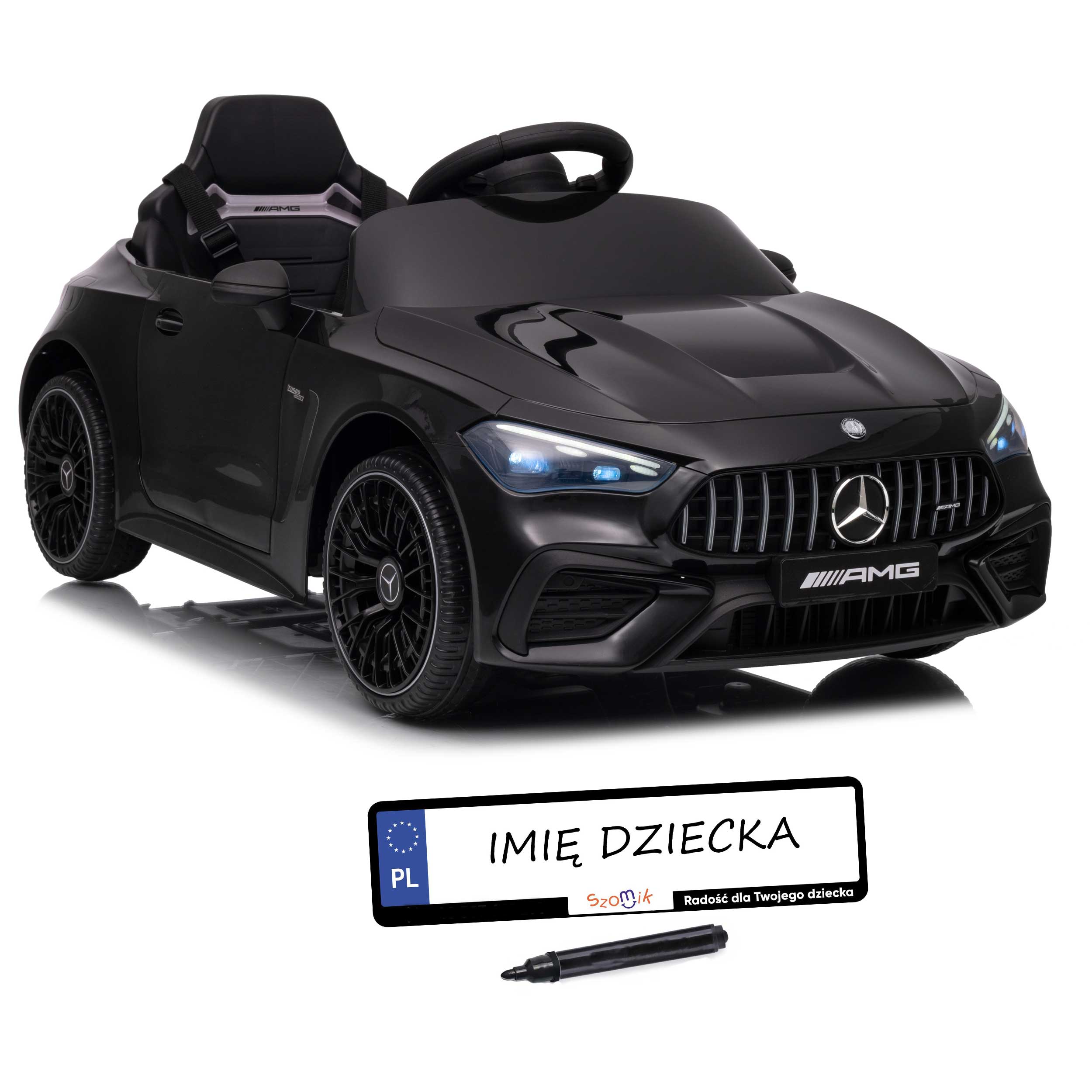 Autko na akumulator dla dzieci Mercedes CLE53 4x4 Eva ekoskóra LEDy Tablice