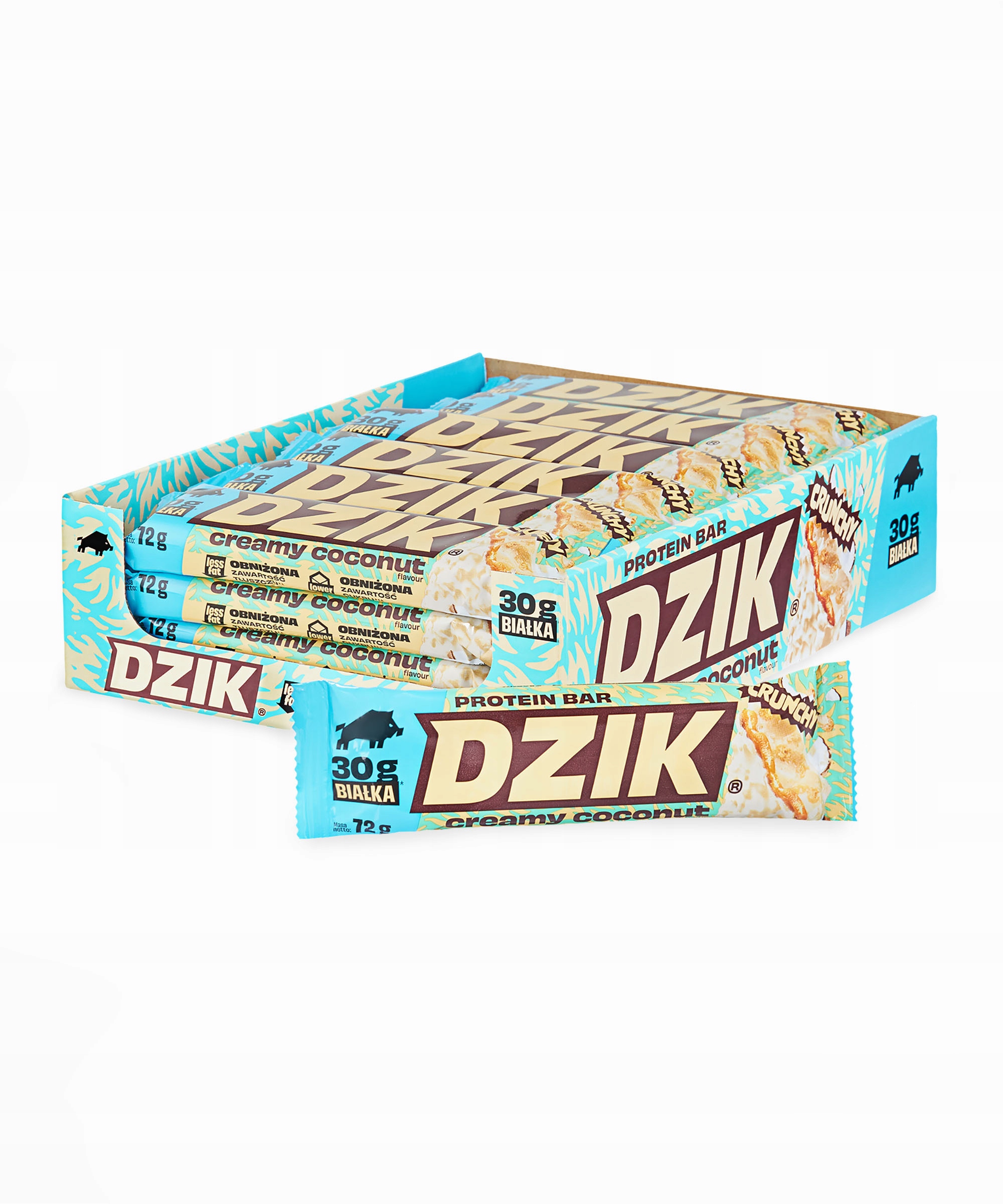 Proteinová tyčinka Wk Dzik Kokos Crunchy 72 g Bez cukru 24 ks Bílkoviny 30 g
