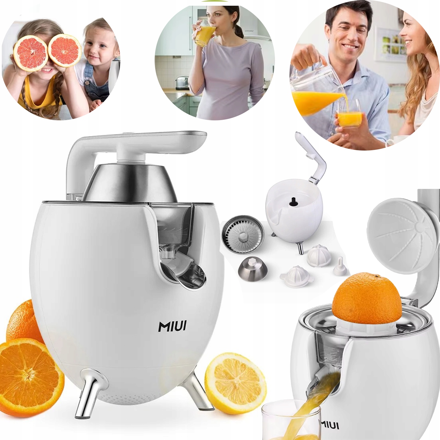 Elektrický odšťavovač na citrusy 850 W Odšťavovač biely