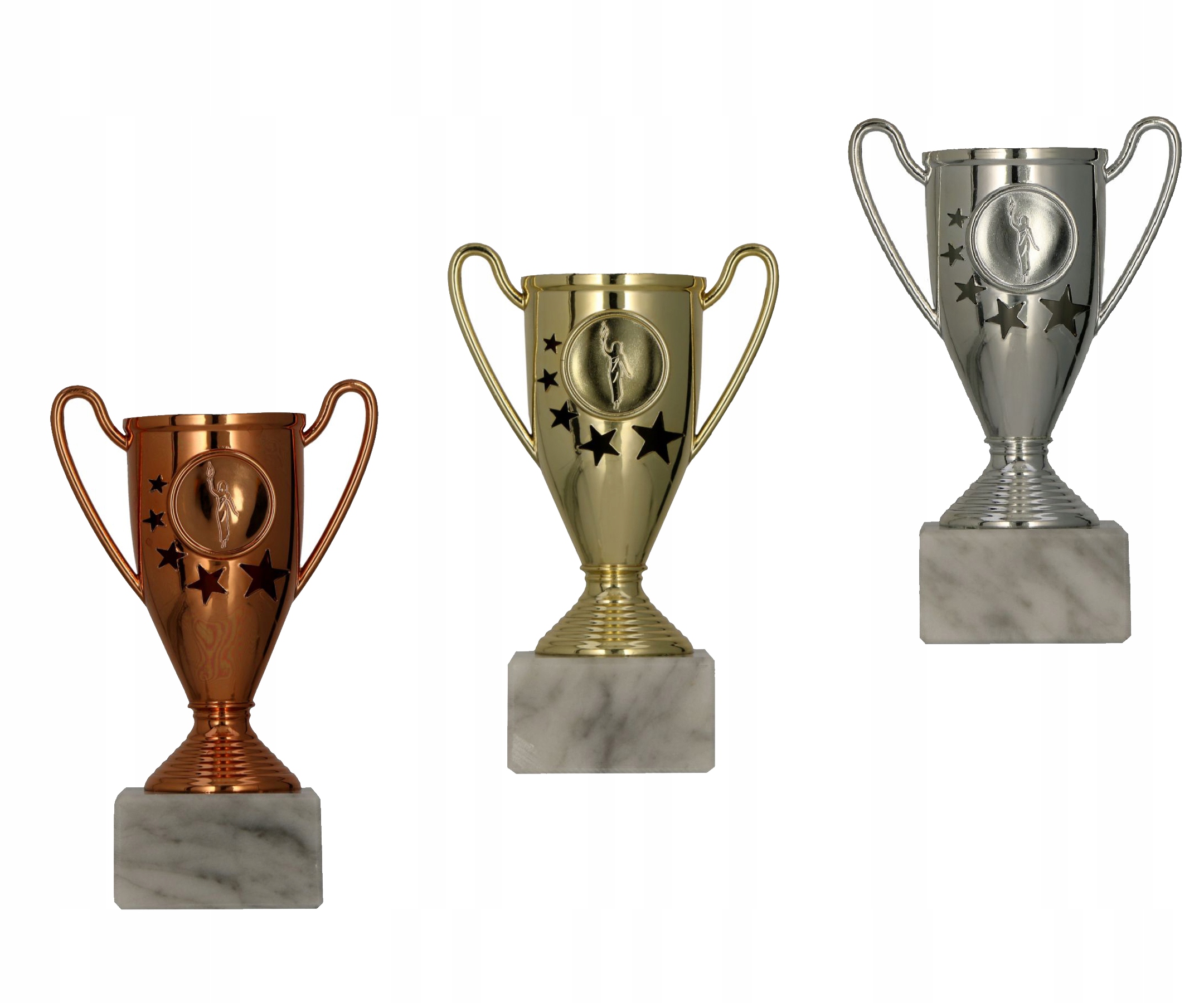 Komplet Pucharów 3 pucharów 14 cm Puchar Puchary Statuetka +grawer