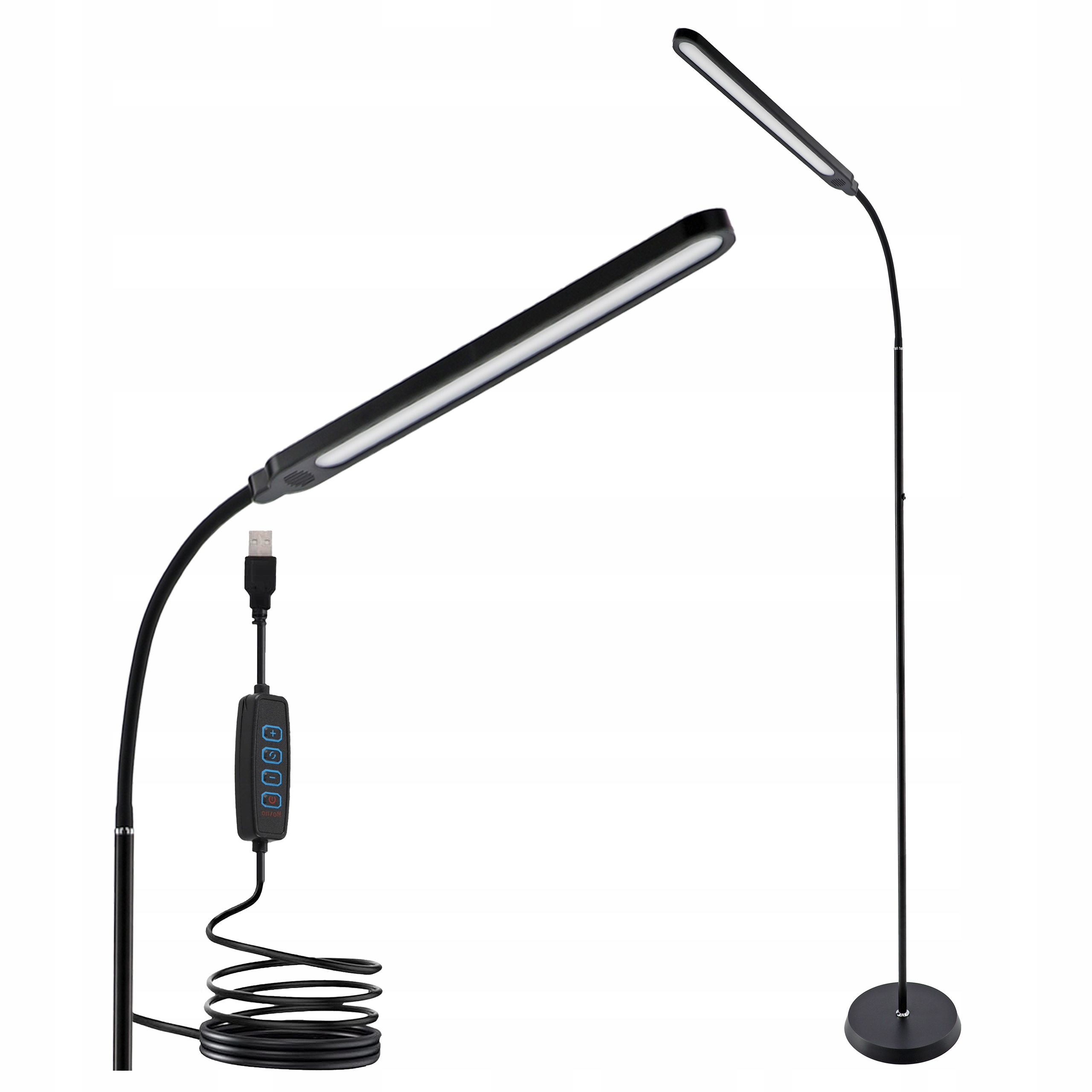 Lampa Stojąca Podłogowa Led 10W Lampka Do Czytania Nocna Włącznik 3 Barwy