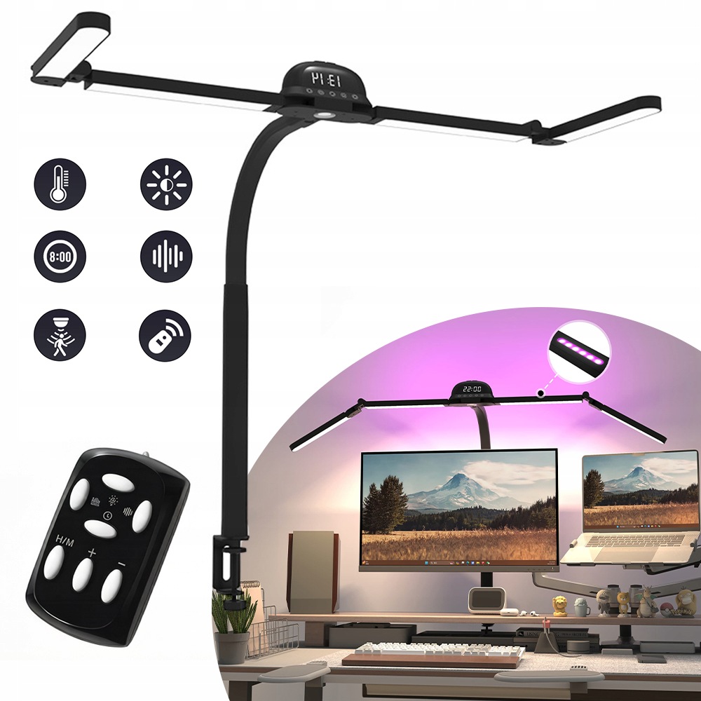 Stolná Lampa Rgb Led S Snímačom Pohybu, Nastaviteľná Školská, Výučba Práce