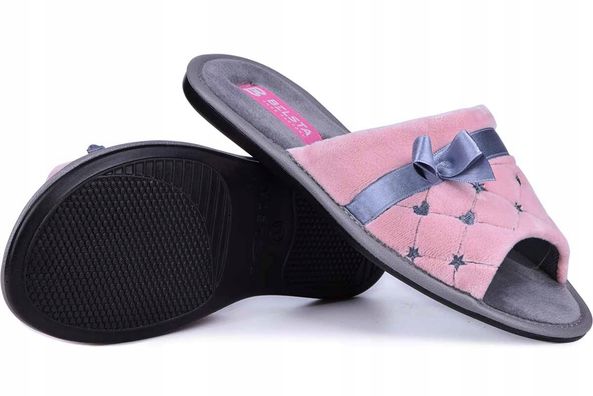 Kapcie damskie pantofle domowe klapki różowe 36 Cechy dodatkowe oddychające
