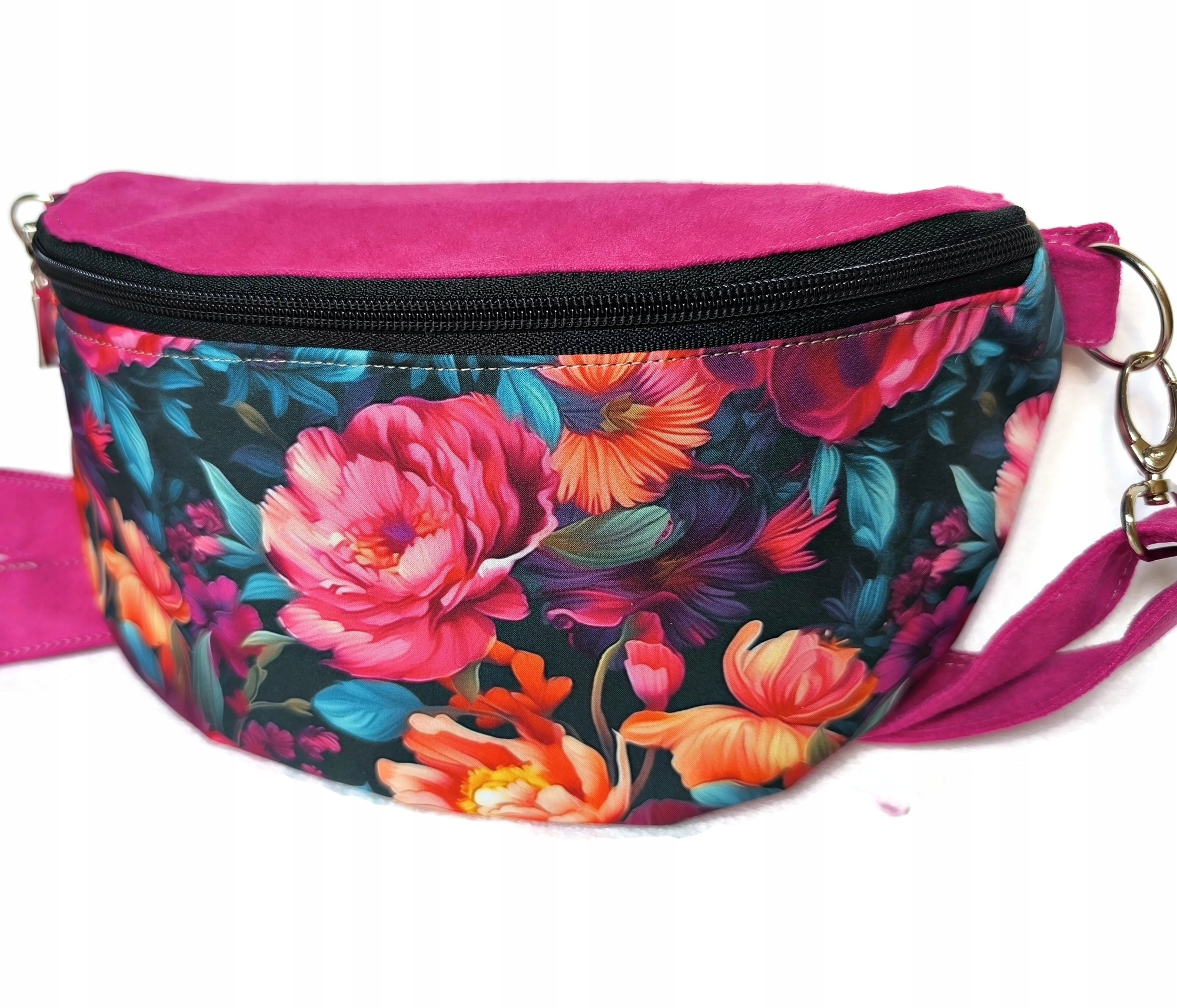 Nerka na ramię kwiaty róż fuksja kwiatkami