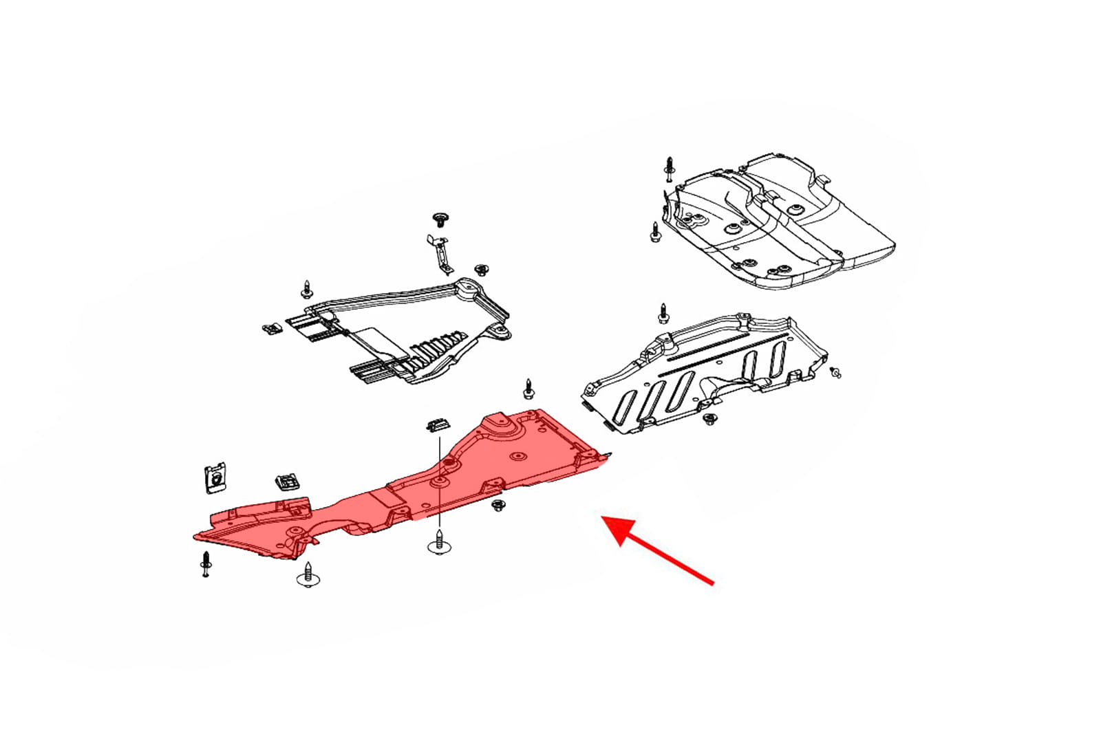 MERCEDES GLE W167 2019- OSŁONA PODWOZIA LEWY PRZÓD Numer katalogowy części 1676803300